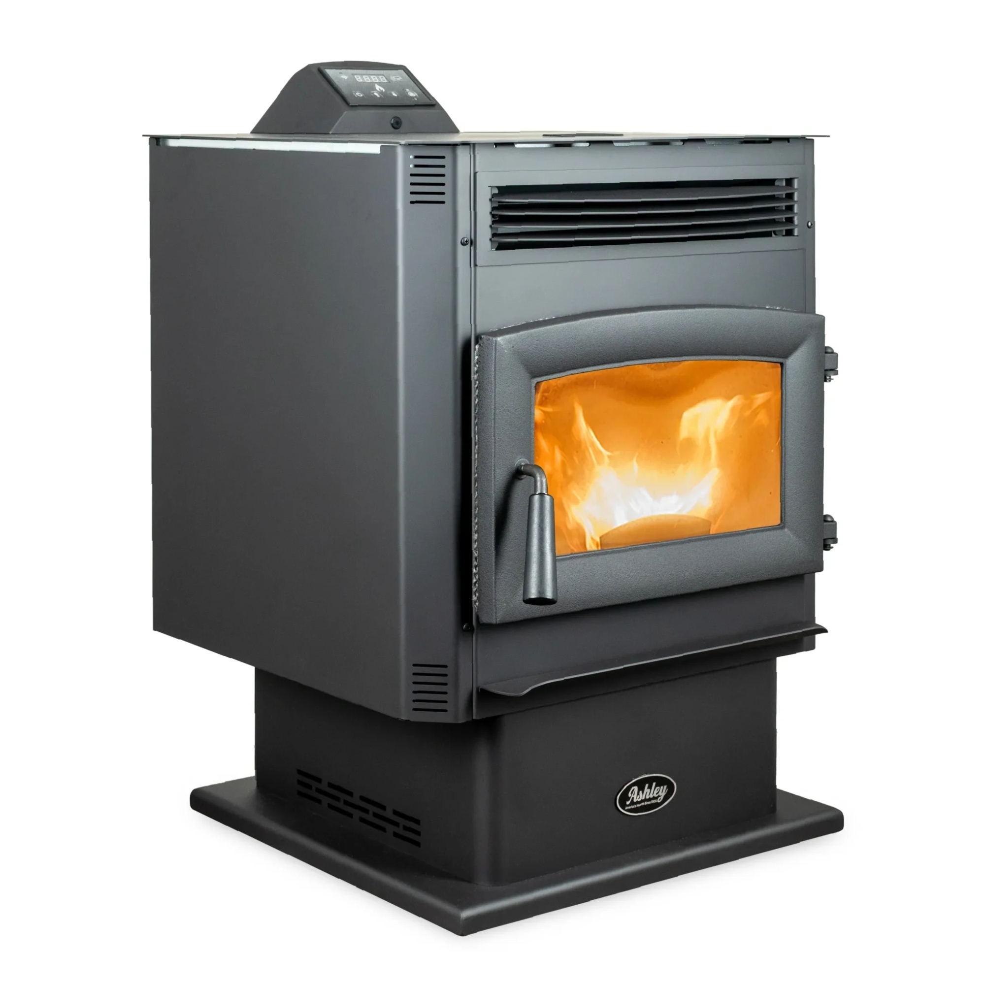 Ashley Hearth, ASHLEY 2200 Sq Ft Pellet Stove WiFi, Heat Output 30000 Btu/hour, Heating Capability 2200 ft², Color Family Black, Model# AP5617-W